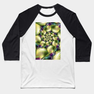 Golden green vortex fractal Baseball T-Shirt